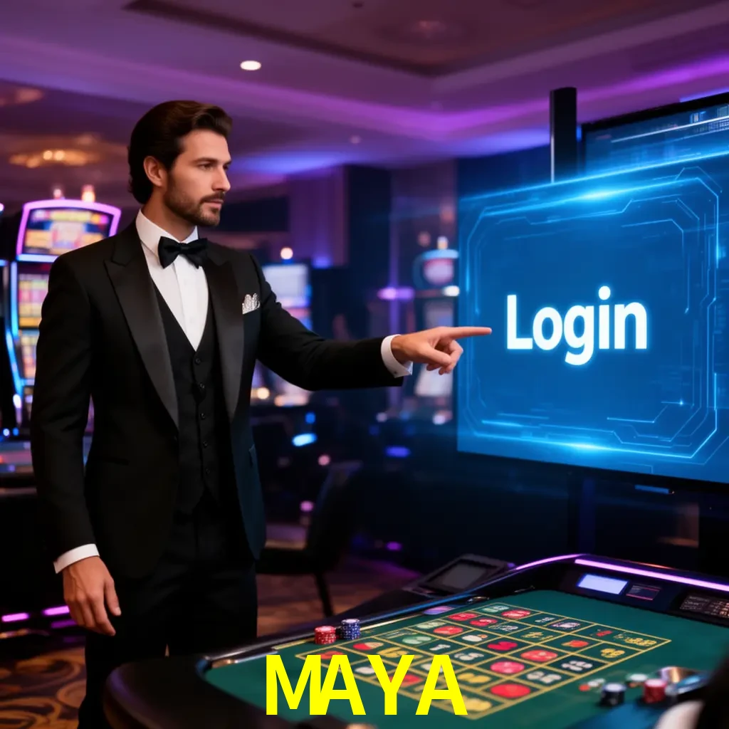 MAYA Login - OTP, cuenta y soporte Pantalla MAYA Login con OTP, contraseña, cuenta segura y soporte móvil